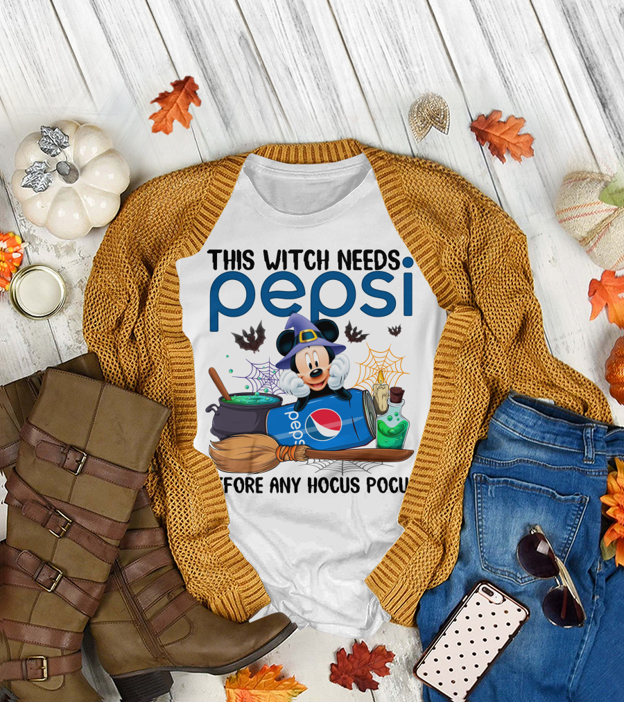 This Witch Needs Pepsi Before Any Hocus Pocus T-Shirt