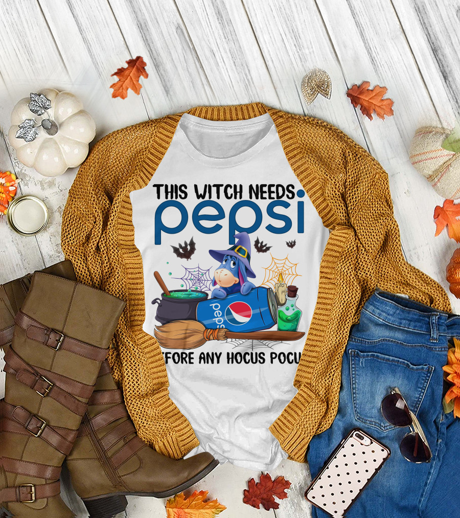 This Witch Needs Pepsi Before Any Hocus Pocus Eeyore T-Shirt