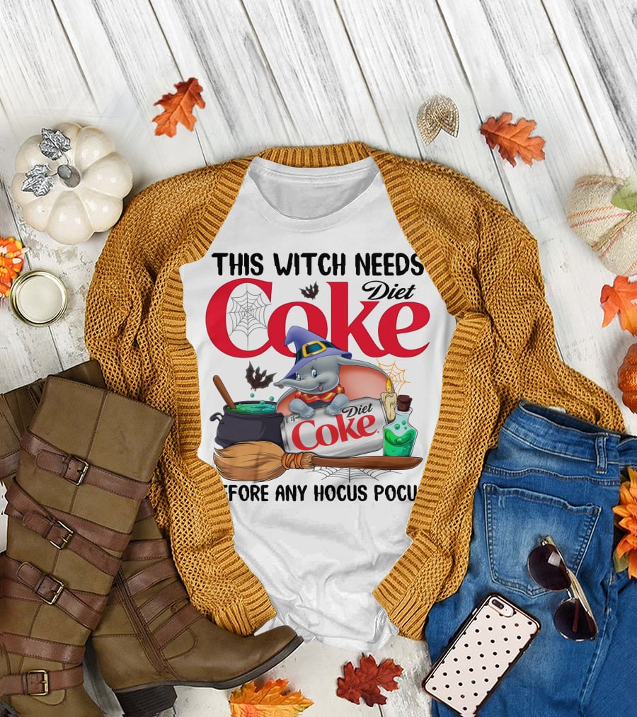 This Witch Needs Diet Coke Before Any Hocus Pocus Dumbo T-Shirt