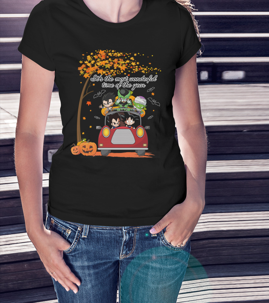 It's The Most Wonderful Time Of The Year With Halloween Characters In Car T-Shirt