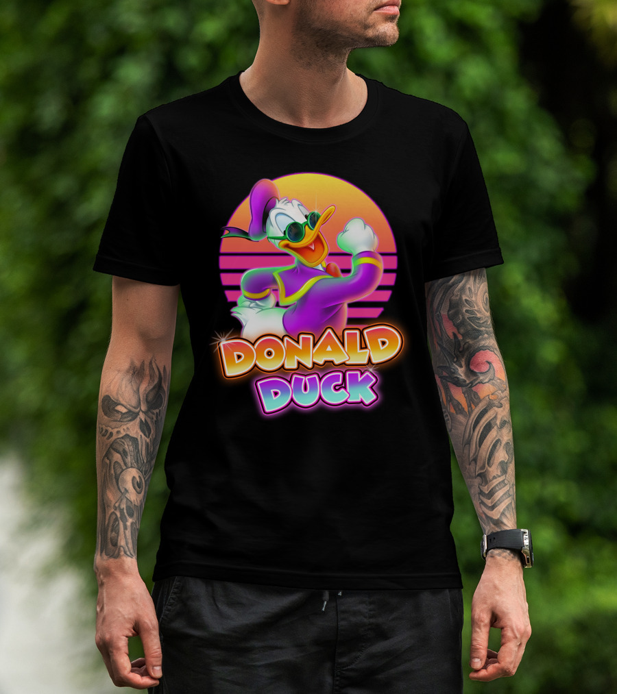 Donald Duck Retro Neon Style T-Shirt