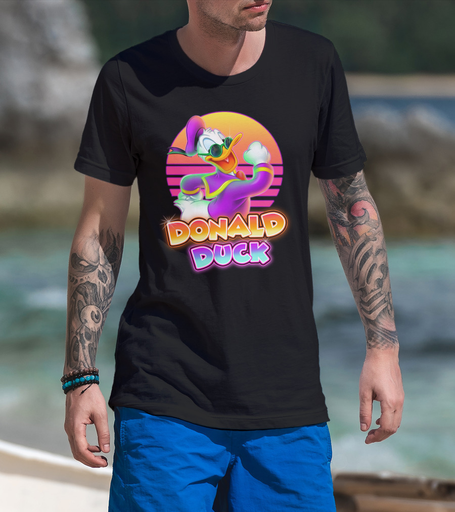 Donald Duck Retro Neon Style T-Shirt