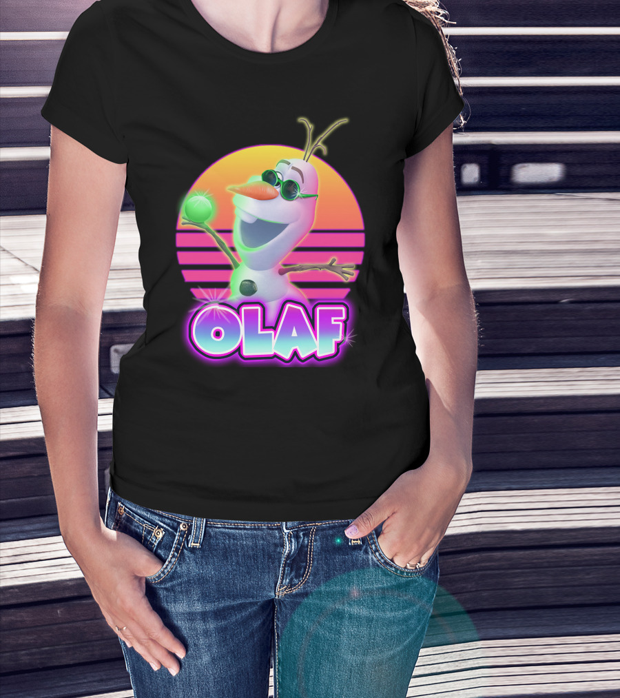 Olaf Neon Sunglasses Retro Sunset 80S Style T-Shirt