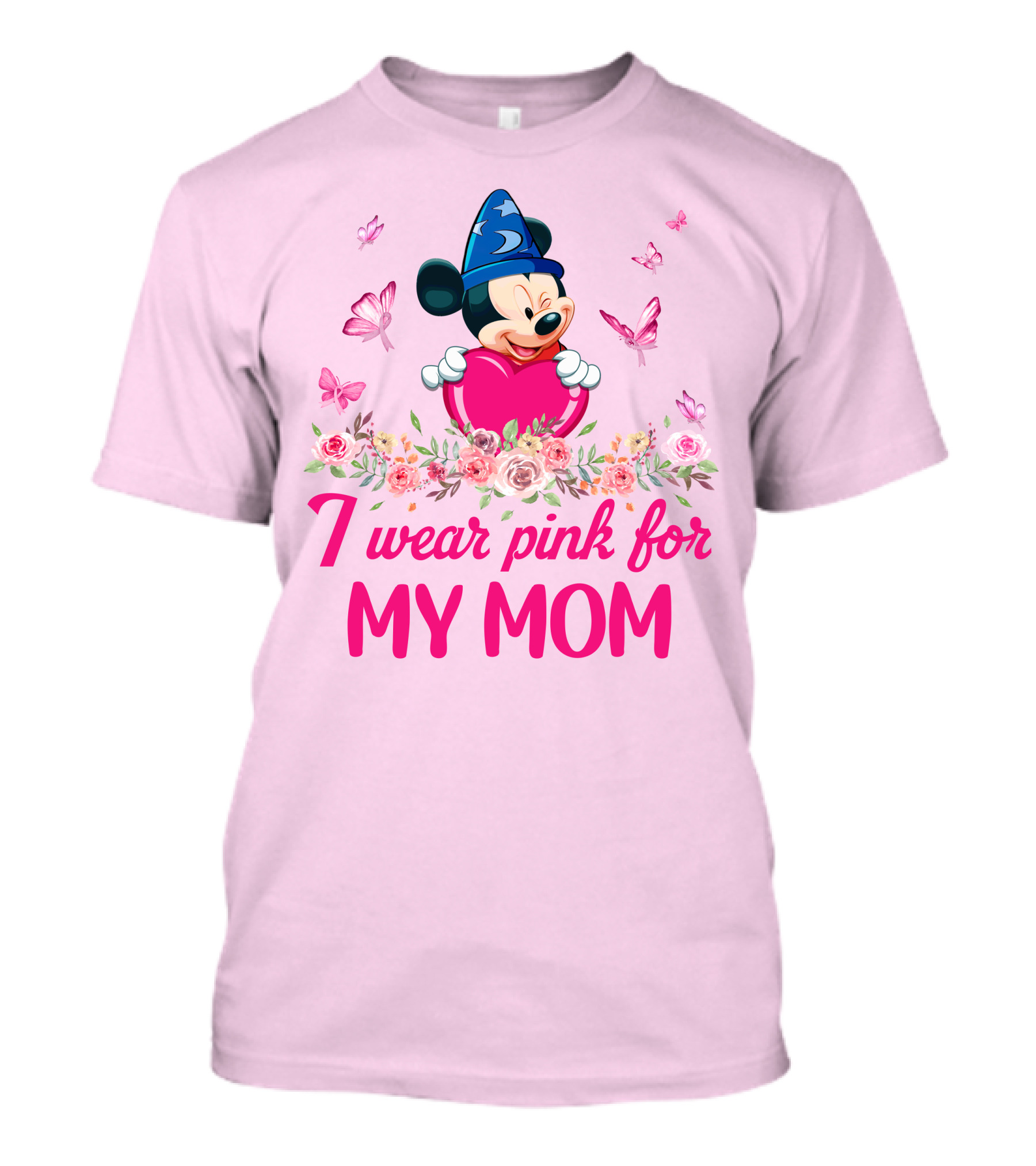 I Wear Pink For My Mom Mickey Fantasia T-Shirt