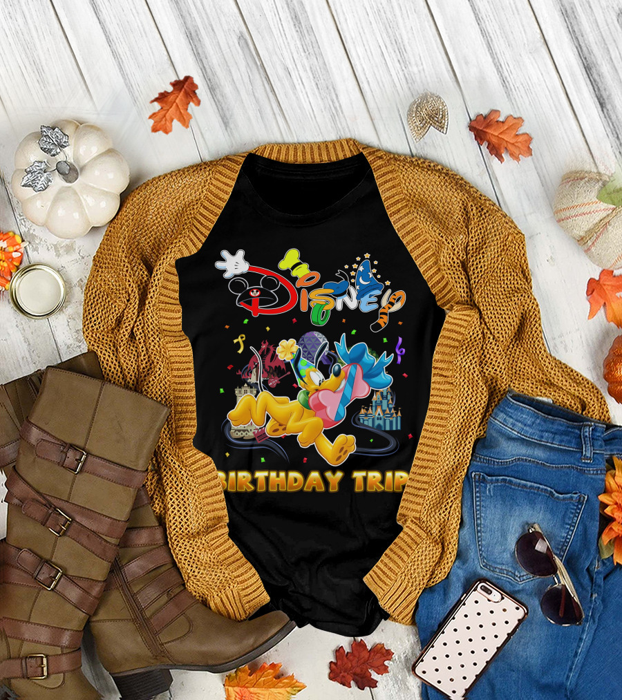 Disney Pluto Birthday Trip Celebration Adventure T-Shirt