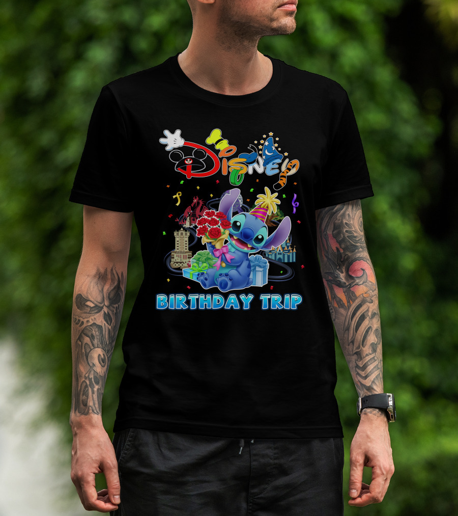 Disney Birthday Trip Stitch Celebration T-Shirt