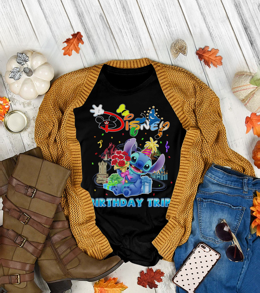 Disney Birthday Trip Stitch Celebration T-Shirt