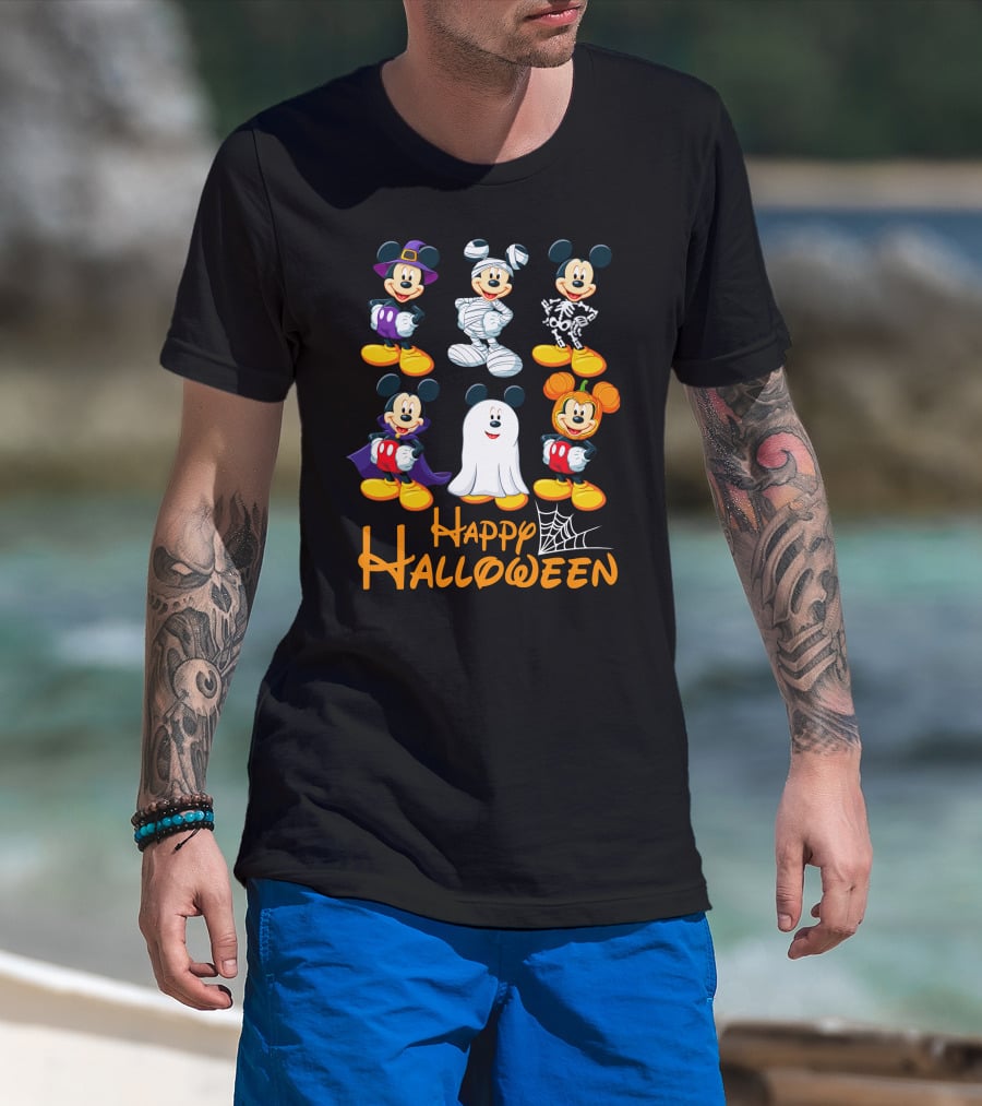 Happy Halloween Mickey Mouse Costumes Collection T-Shirt