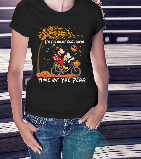 It's The Most Wonderful Time Of The Year Mickey And Minnie Halloween Cycling Adventure T-Shirt