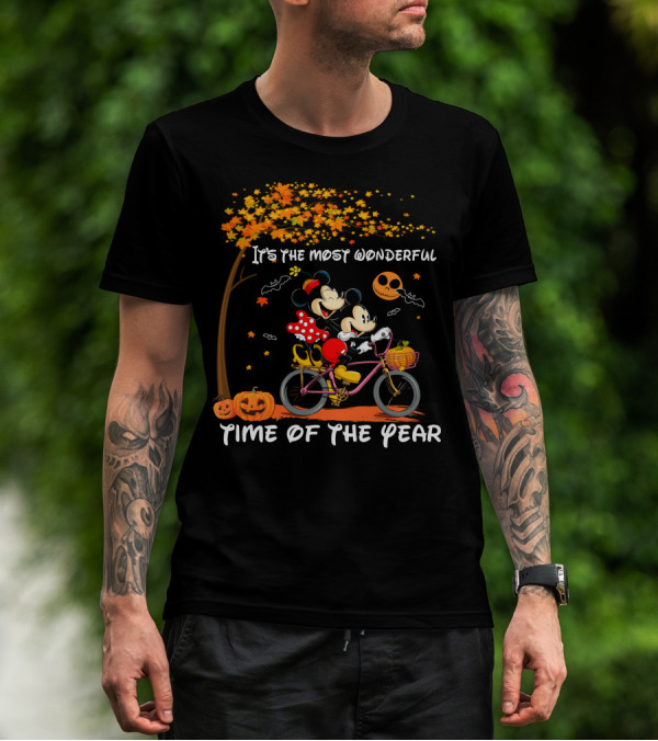 It's The Most Wonderful Time Of The Year Mickey And Minnie Halloween Cycling Adventure T-Shirt
