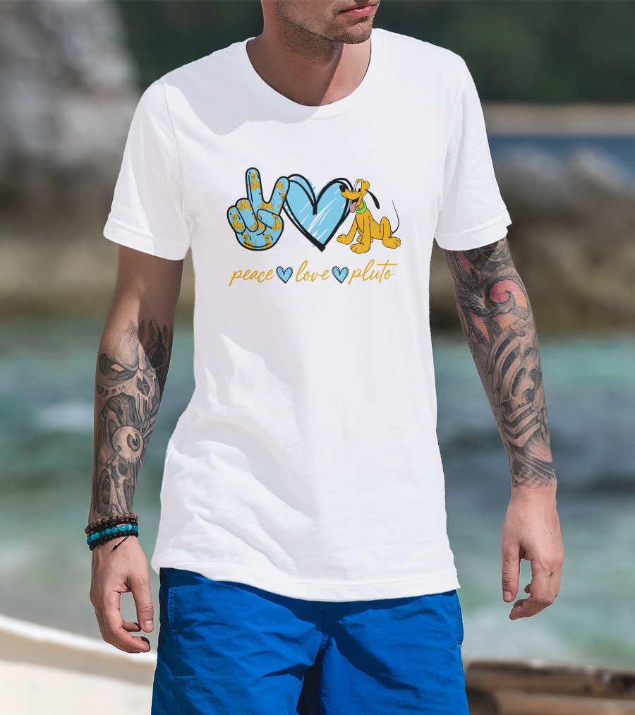 Peace Love Pluto Vintage Cartoon Inspired T-Shirt