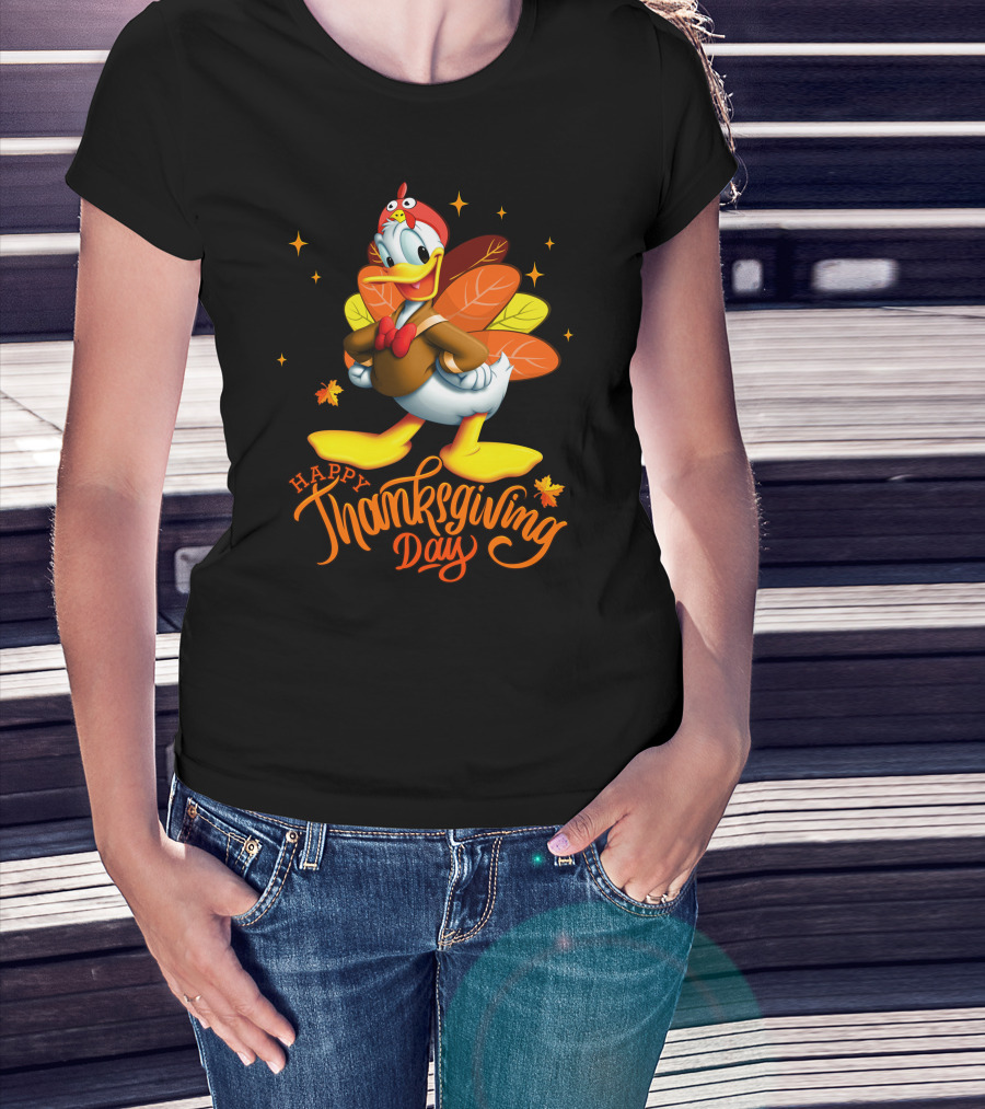 Happy Thanksgiving Day Donald Duck Turkey Costume T-Shirt