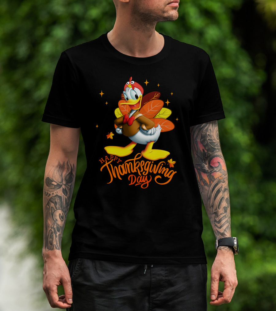 Happy Thanksgiving Day Donald Duck Turkey Costume T-Shirt