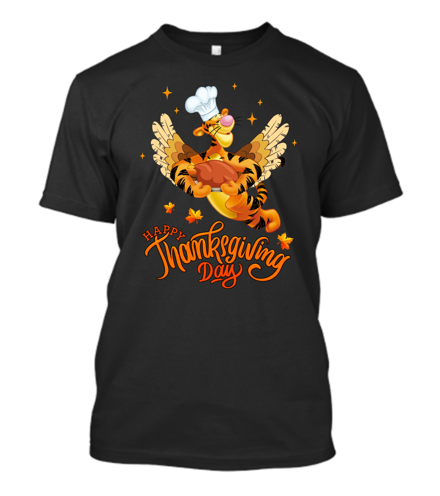 Tigger Happy Thanksgiving Day Chef Turkey Wings T-Shirt