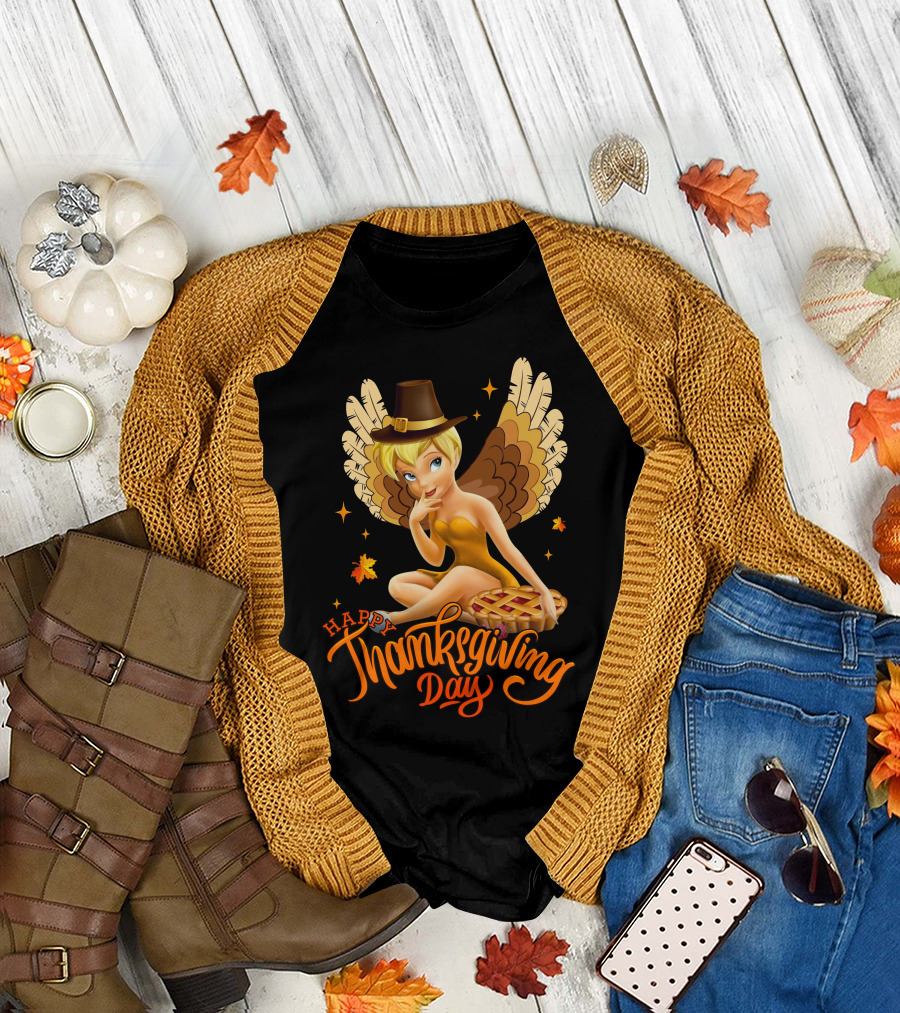 Tinkerbell Happy Thanksgiving Day T-Shirt
