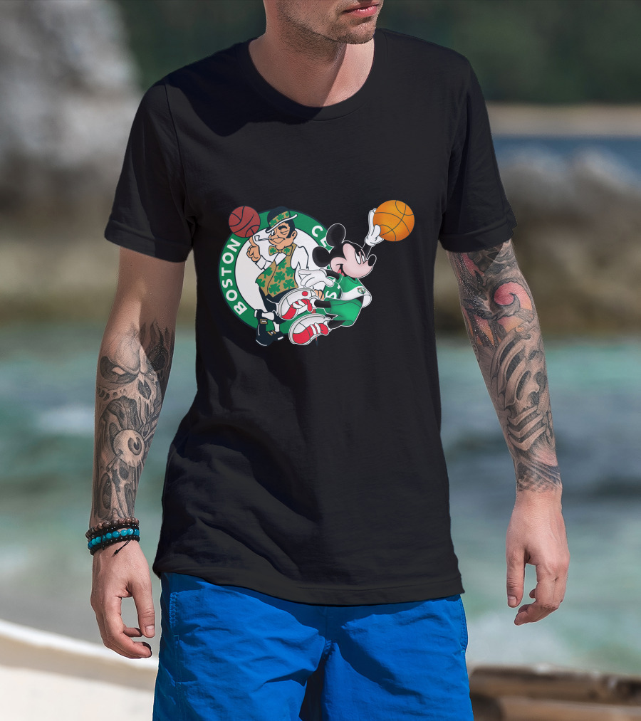 Mickey Boston Celtics Basketball Fantasy T-Shirt