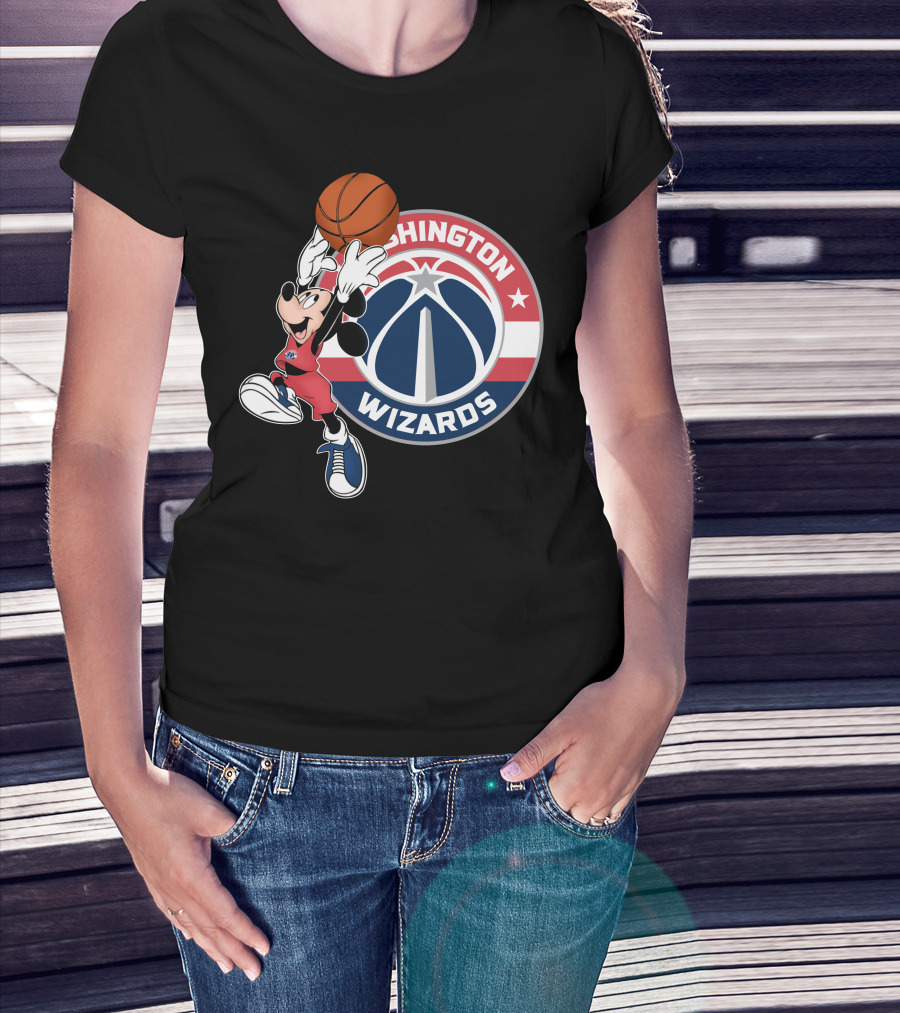 Washington Wizards Mickey Mouse Basketball T-Shirt