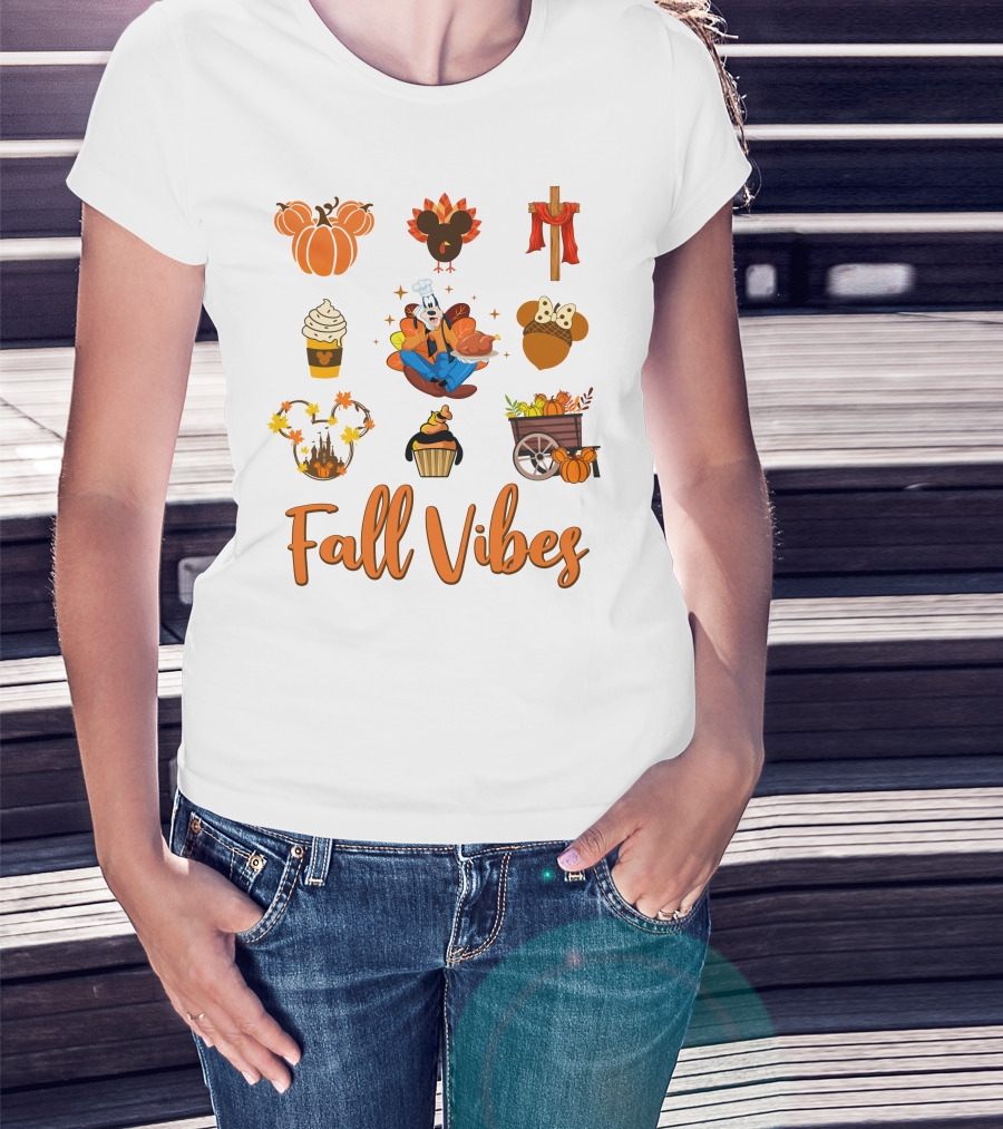 Goofy Fall Vibes Autumn Pumpkins And Seasonal Delights T-Shirt