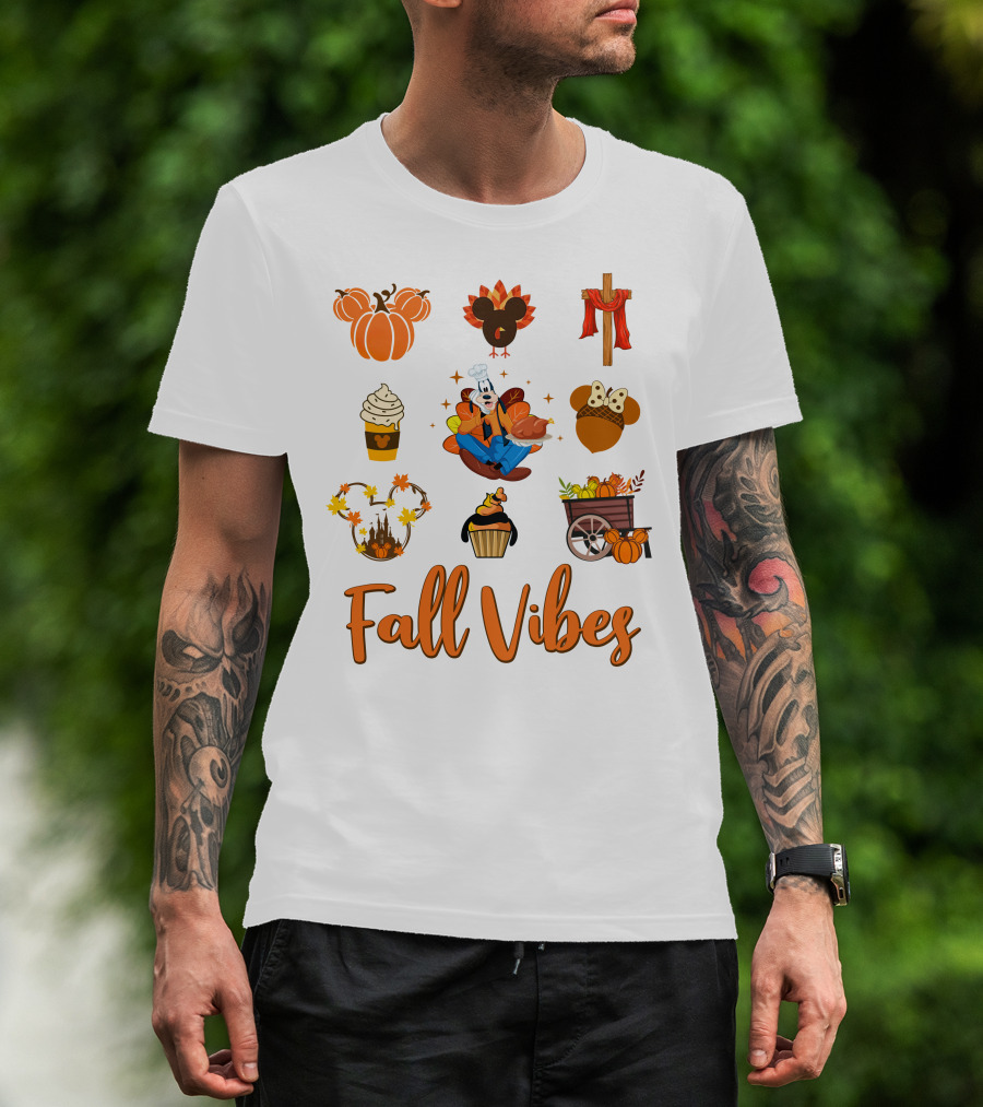 Goofy Fall Vibes Autumn Pumpkins And Seasonal Delights T-Shirt