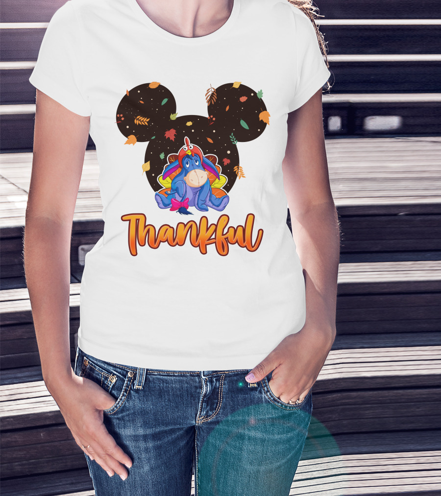 Eeyore Thankful Fall Mickey Ears T-Shirt