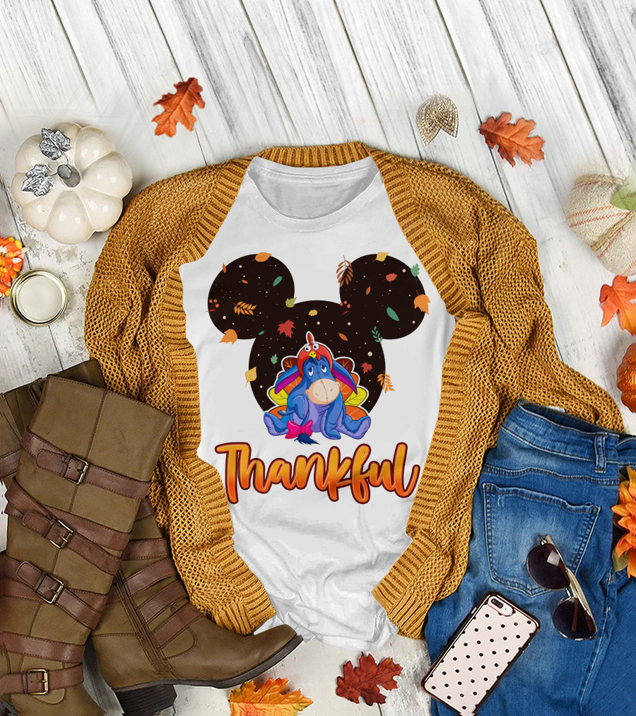 Eeyore Thankful Fall Mickey Ears T-Shirt