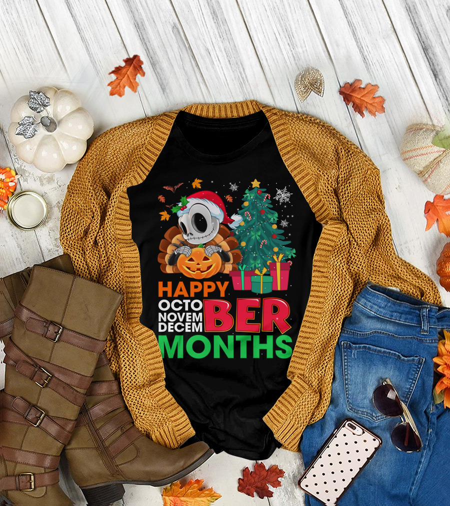 Happy Octo Novem December Months Jack Skellington T-Shirt