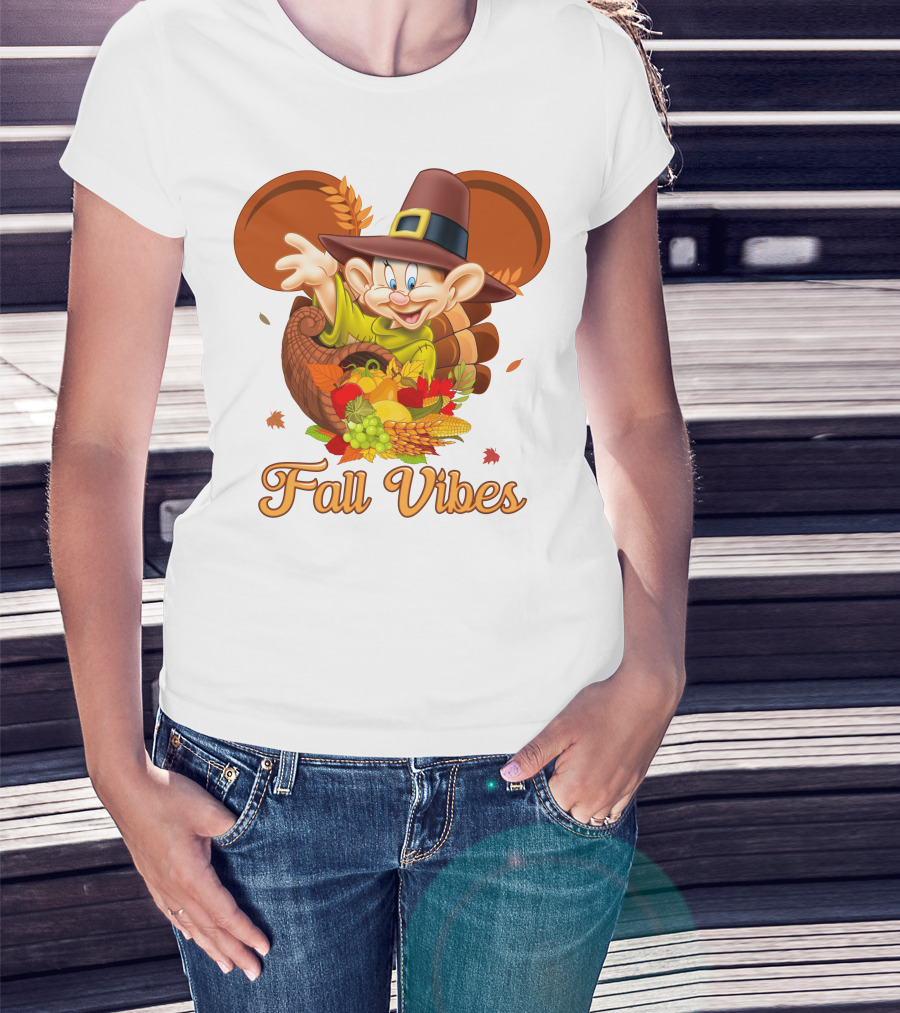 Dopey Fall Vibes Cornucopia Thanksgiving T-Shirt