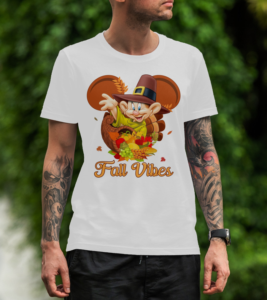 Dopey Fall Vibes Cornucopia Thanksgiving T-Shirt