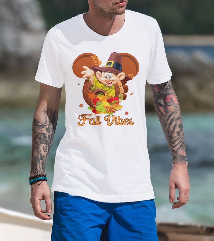 Dopey Fall Vibes Cornucopia Thanksgiving T-Shirt