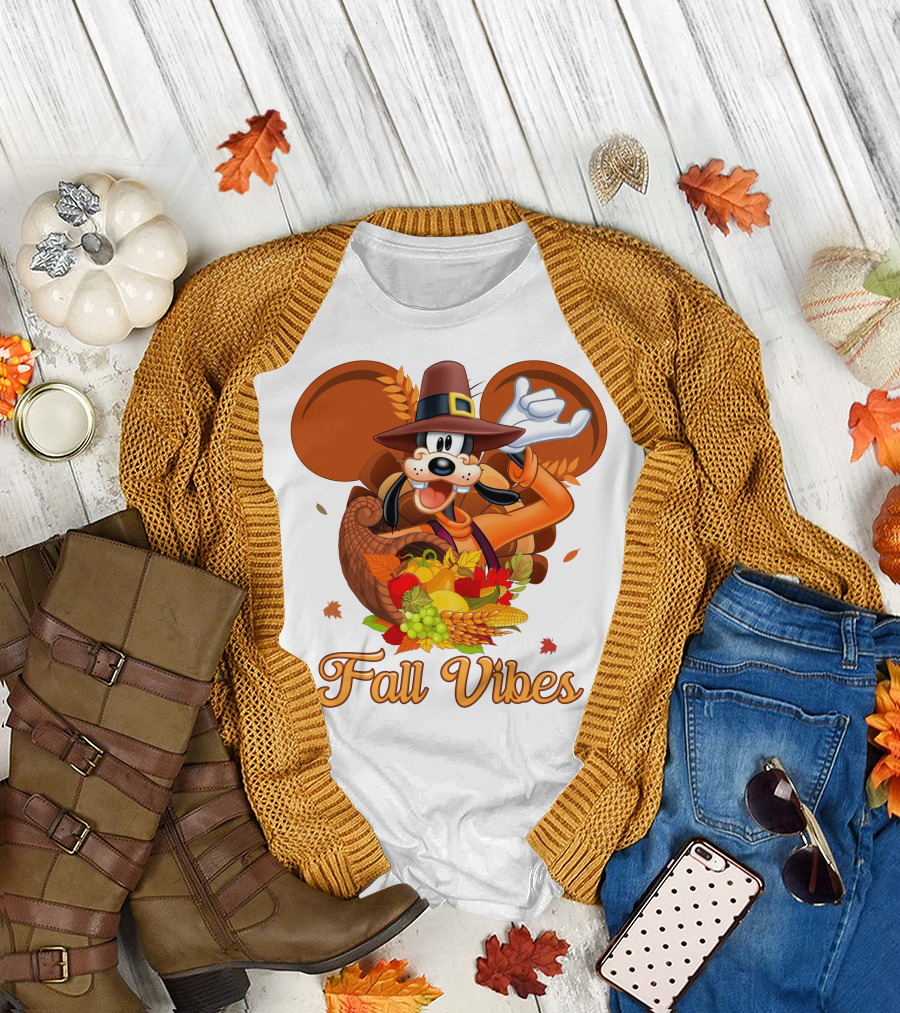 Goofy Fall Vibes Thanksgiving Cornucopia T-Shirt