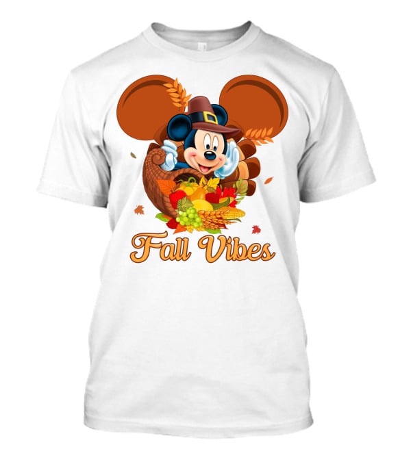 Mickey Mouse Fall Vibes Cornucopia Harvest Hat T-Shirt