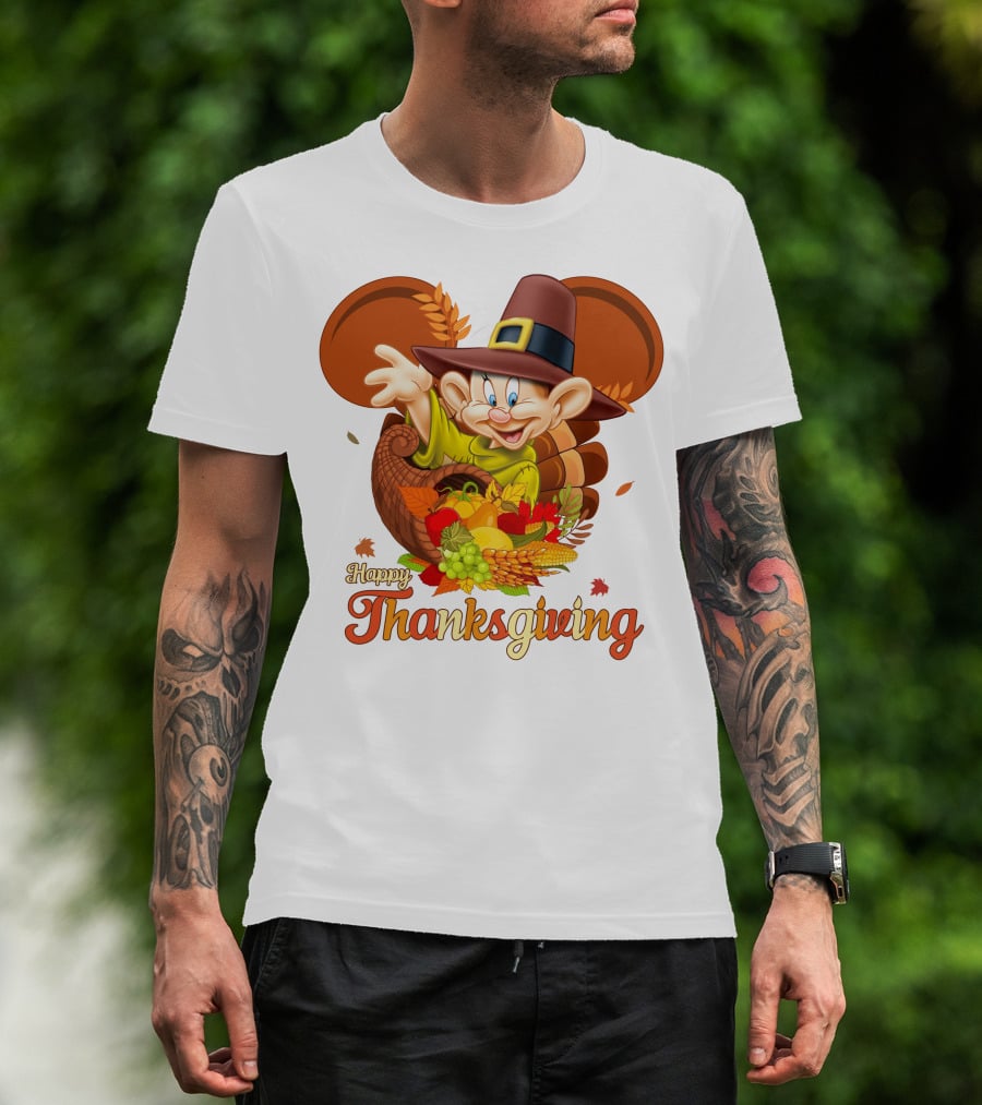 Happy Thanksgiving Dopey Cornucopia T-Shirt