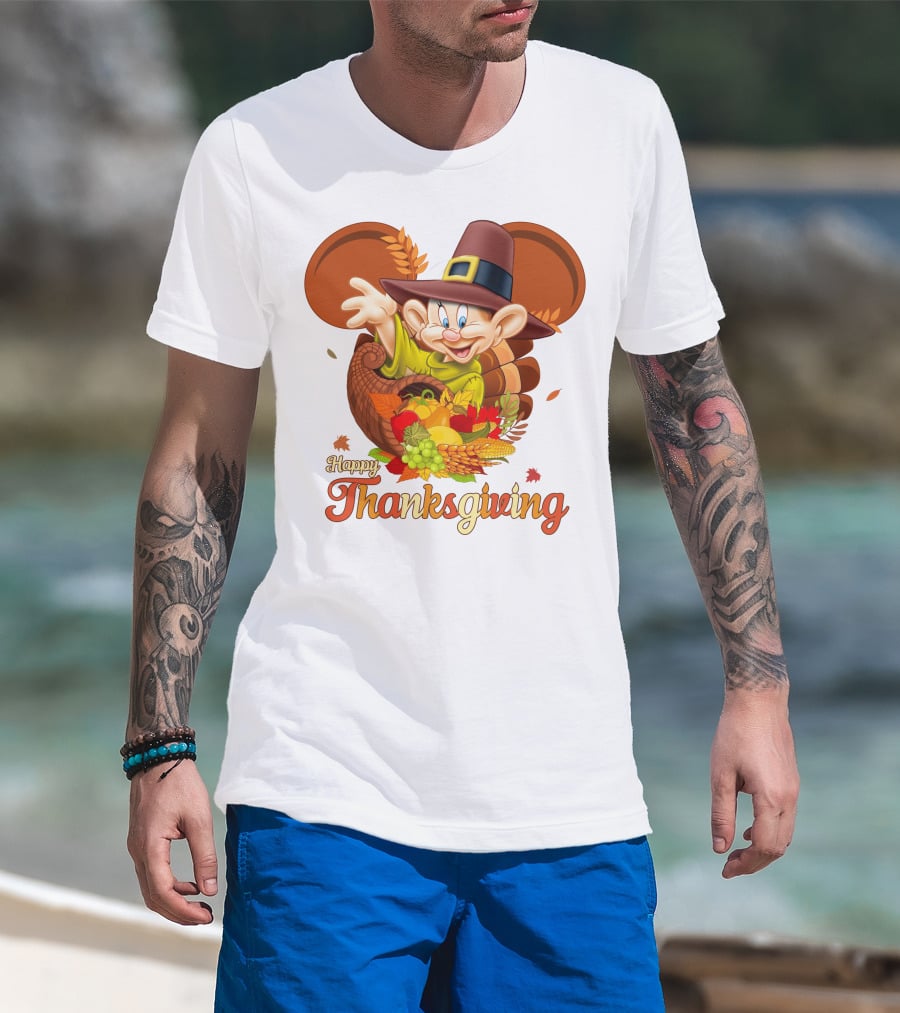 Happy Thanksgiving Dopey Cornucopia T-Shirt