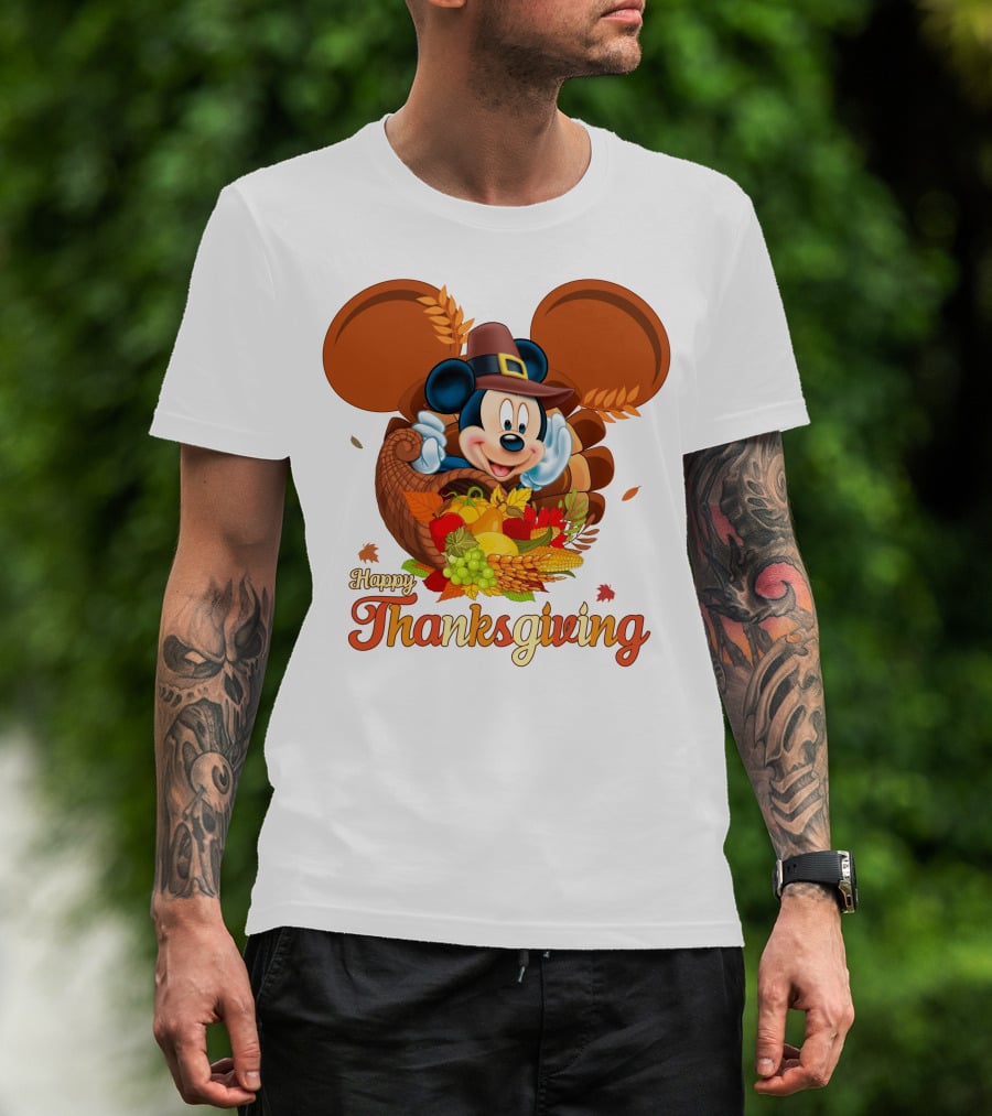 Mickey Happy Thanksgiving Cornucopia Celebration T-Shirt