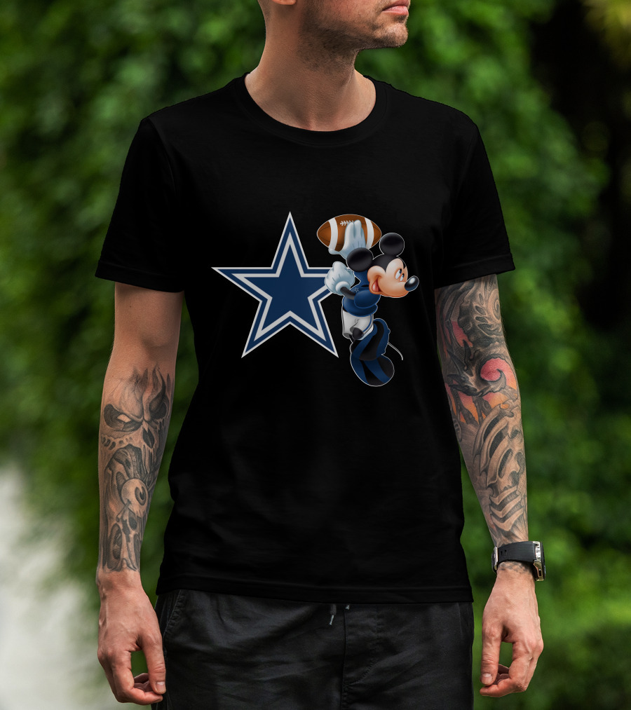 Mickey Mouse Dallas Cowboys Football Star T-Shirt