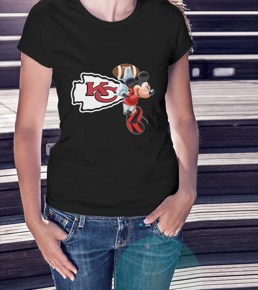 Mickey Kc Chiefs Football T-Shirt