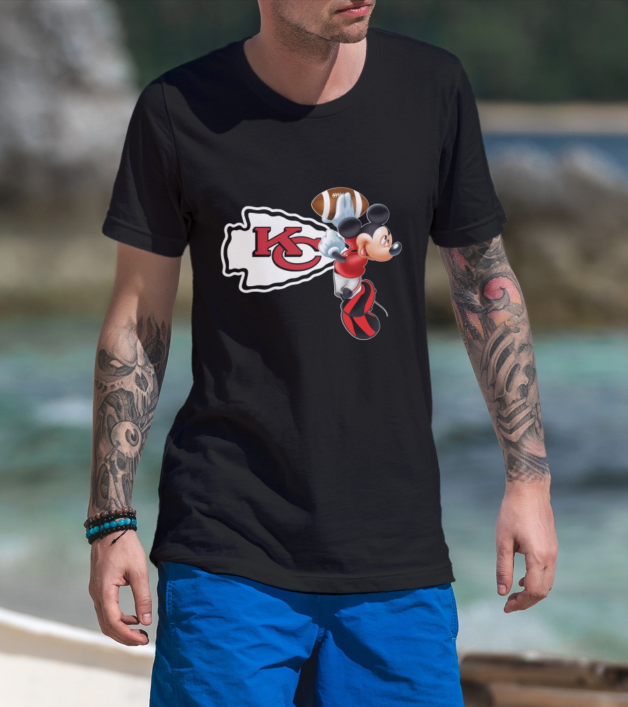 Mickey Kc Chiefs Football T-Shirt