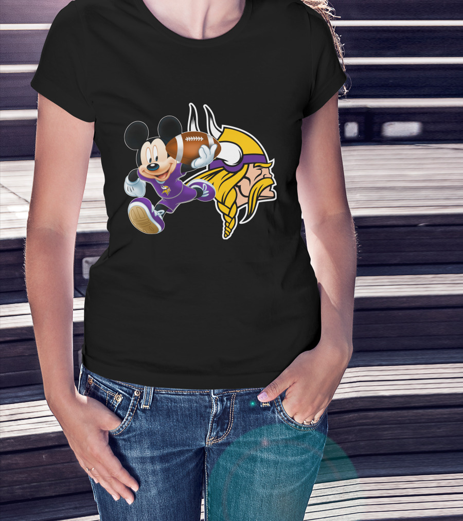 Mickey Mouse Minnesota Vikings Football Fusion T-Shirt