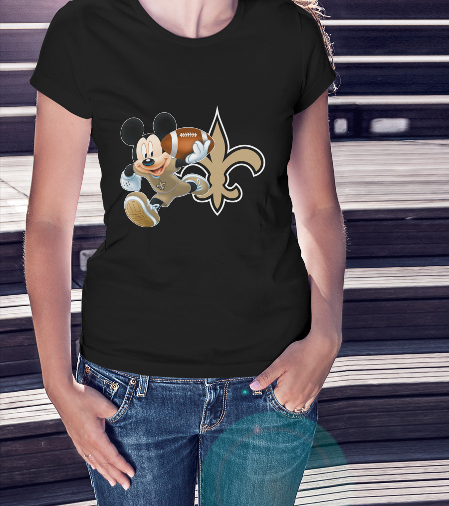 Mickey Nos New Orleans Saints Football Fleur-De-Lis T-Shirt