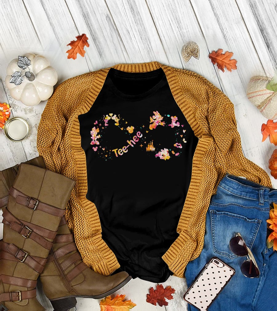 Tee-Hee Minnie Infinity Design With Castle And Butterflies T-Shirt