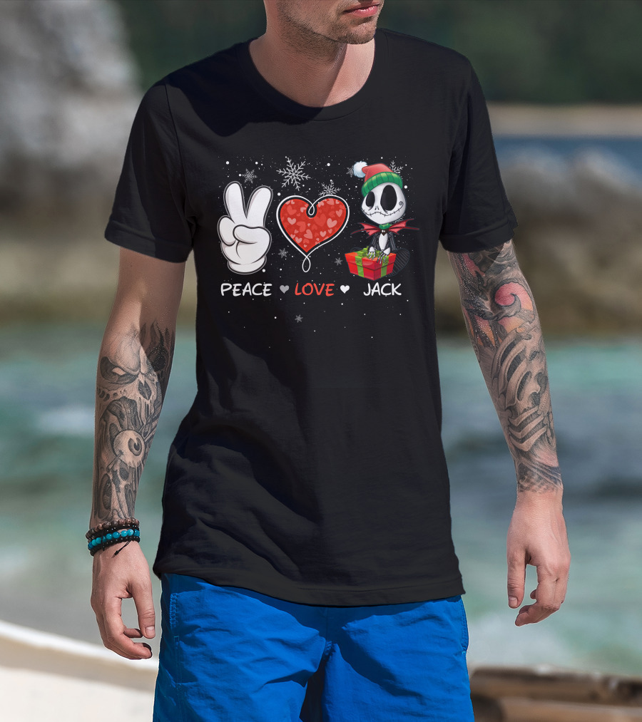 Peace Love Jack Christmas Gift T-Shirt