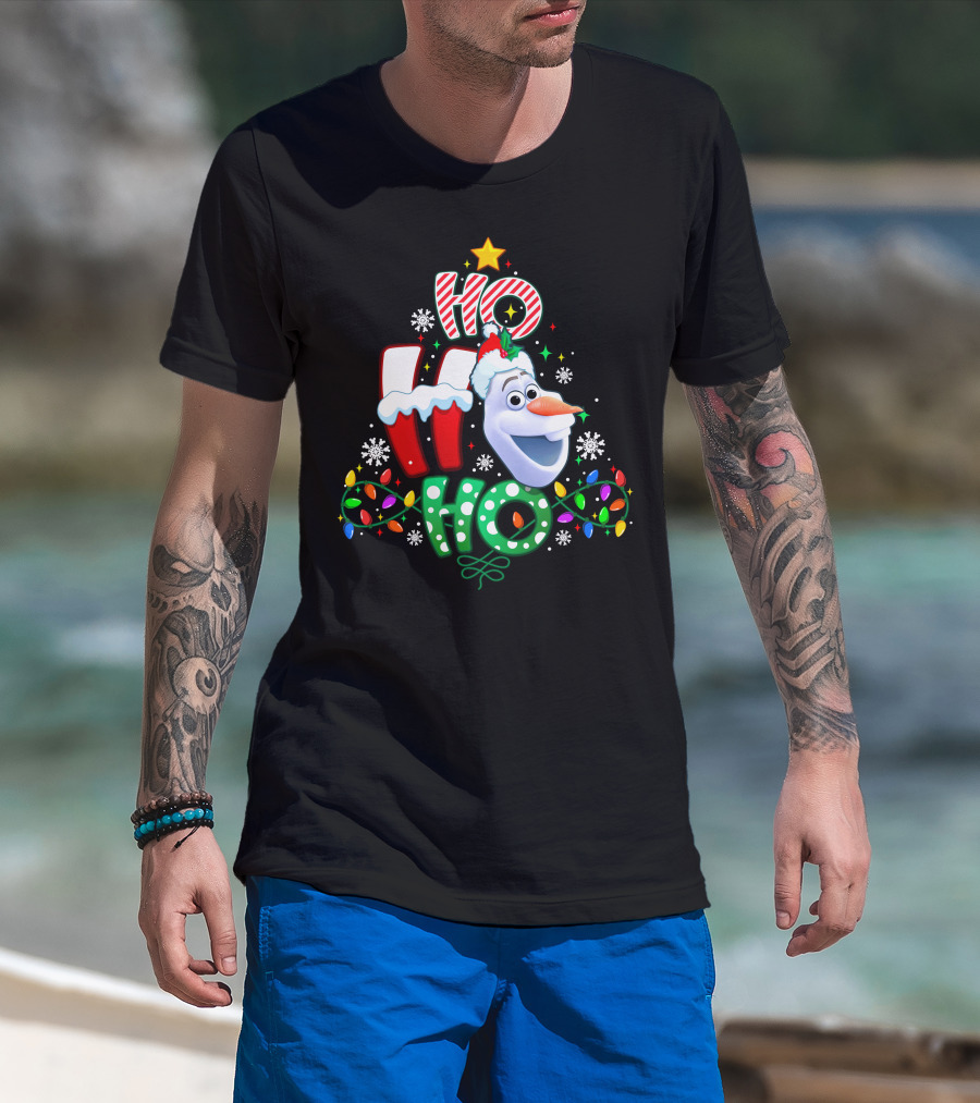 Ho Ho Ho Olaf Christmas Holiday Lights T-Shirt