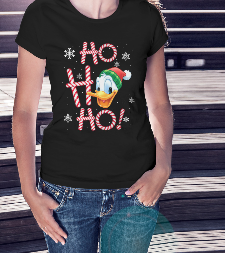 Ho Ho Ho Donald Duck Christmas Snowflakes T-Shirt