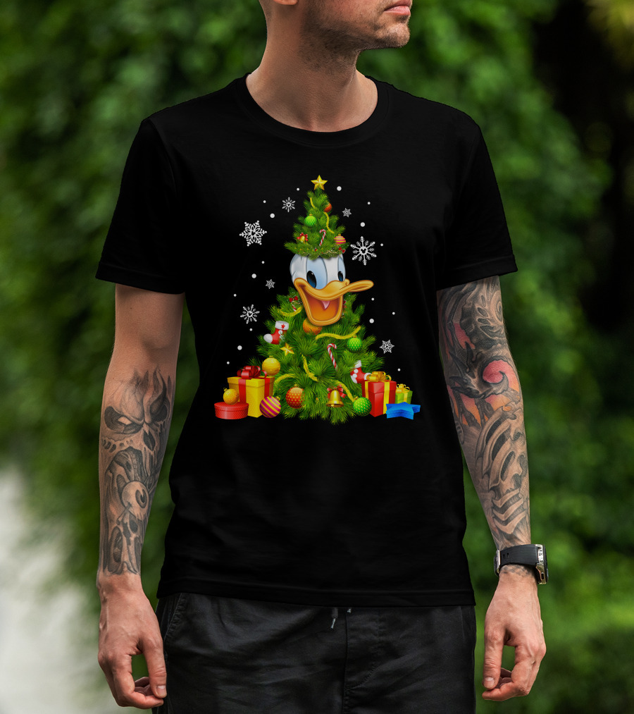 Donald Christmas Tree Snowflakes Presents T-Shirt