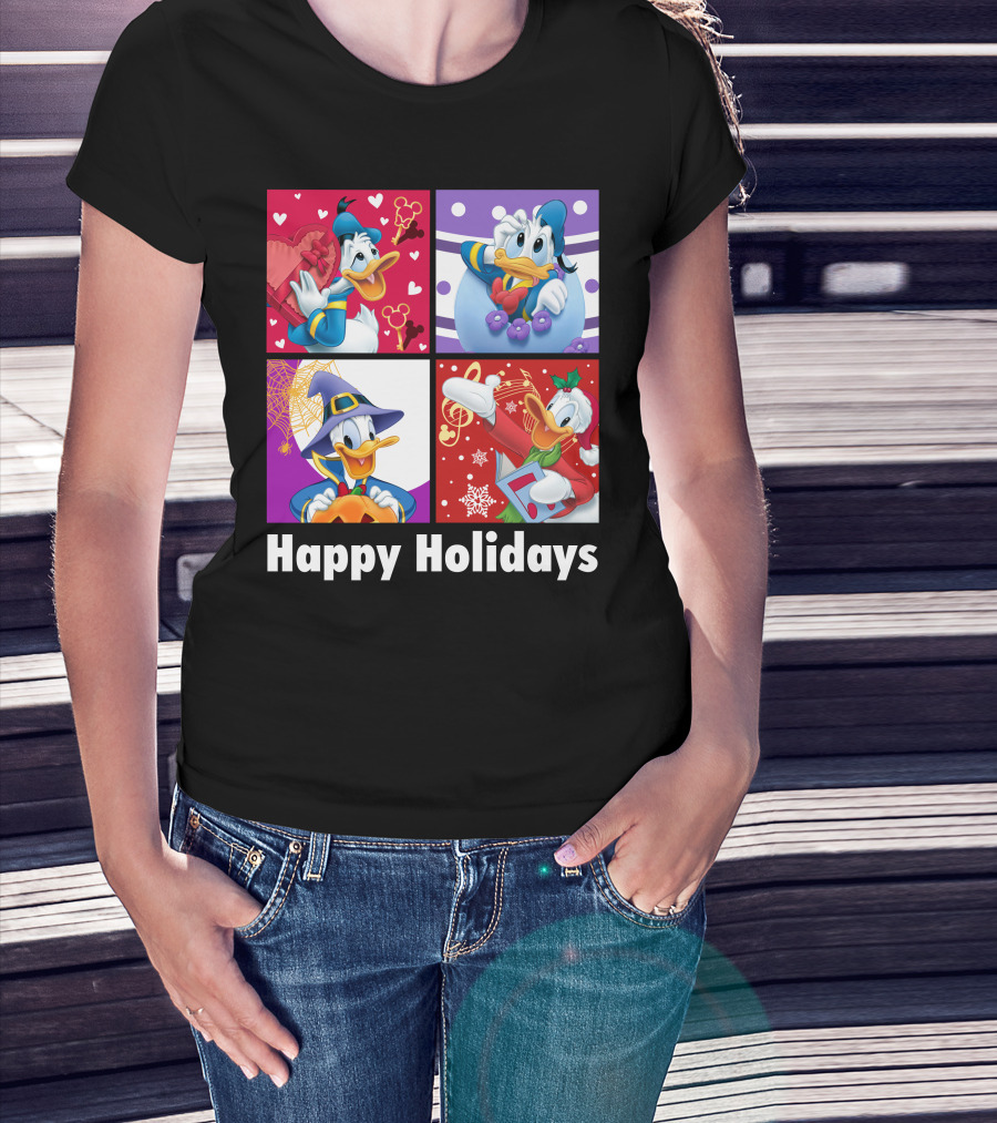 Happy Holidays Donald Duck Seasonal Cheer T-Shirt