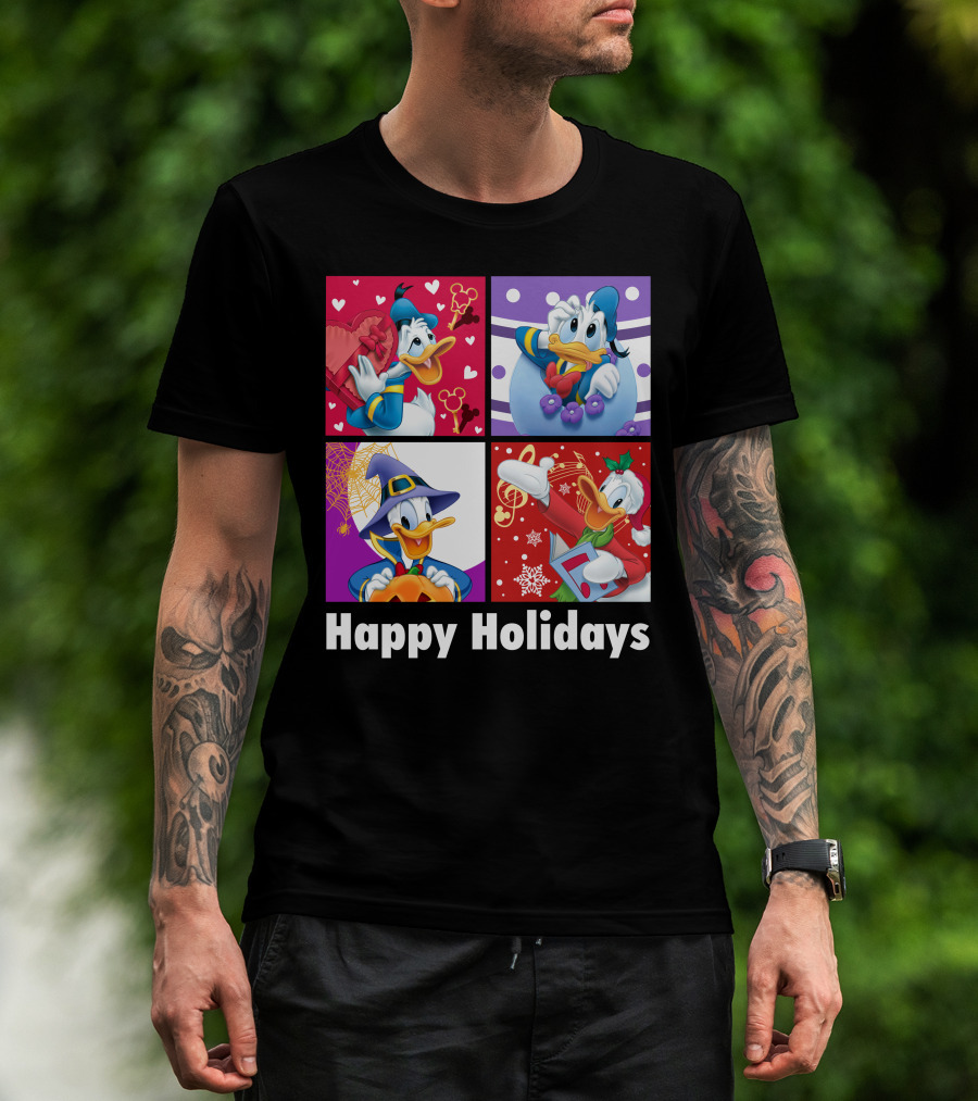 Happy Holidays Donald Duck Seasonal Cheer T-Shirt