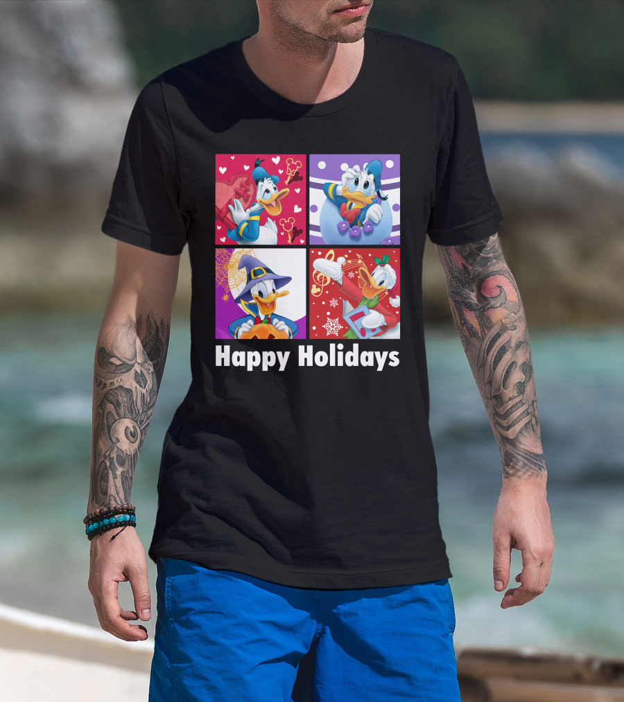 Happy Holidays Donald Duck Seasonal Cheer T-Shirt