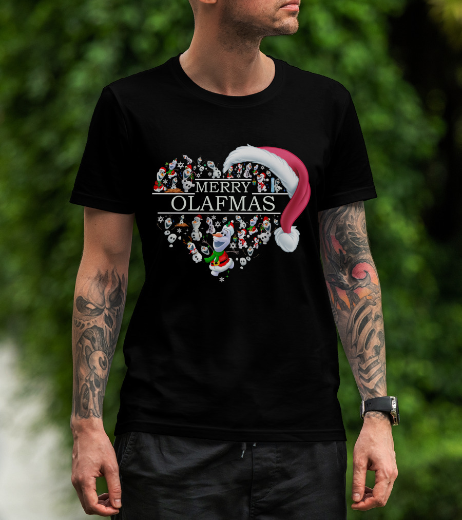 Merry Olafmas Santa Hat Heart T-Shirt