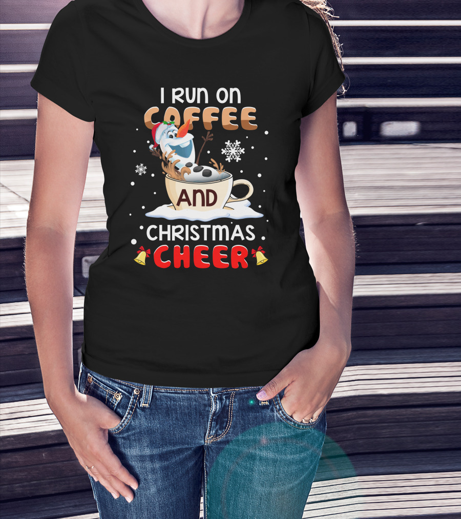 I Run On Coffee And Christmas Cheer Olaf T-Shirt