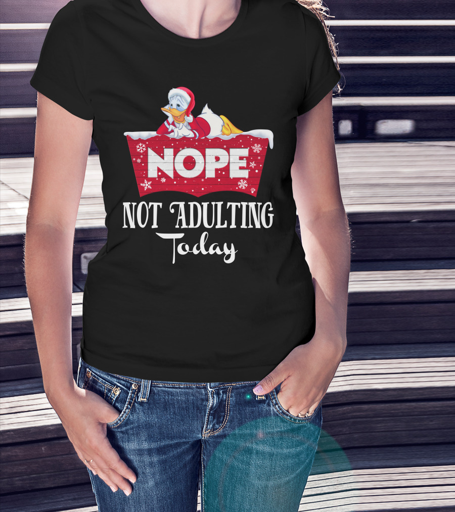 Nope Donald Not Adulting Today Santa Outfit Holiday T-Shirt